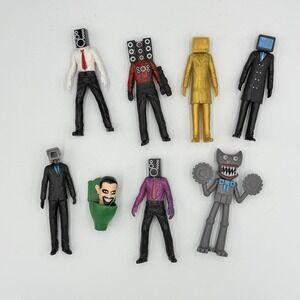 Skibidi Toilet Action Figures Lot of 8 Cameraman Speakerman Gold TV Man Sawblade